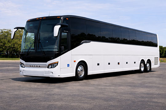 56-passenger charter bus available for charter in Lancaster, CA